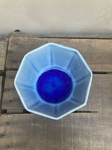 Coupelle intérieur émaillé bleu