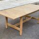 Table à manger scandinave rénovée en chêne 145-200cm
