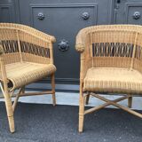 Vintage rattan gondola seat