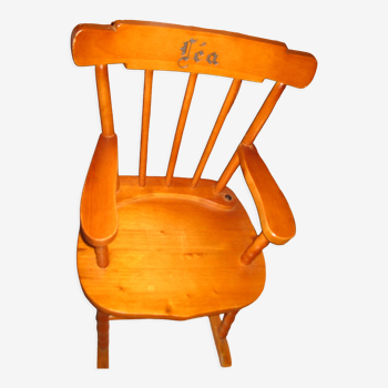 Children's rocking chair in solid chene marked lea