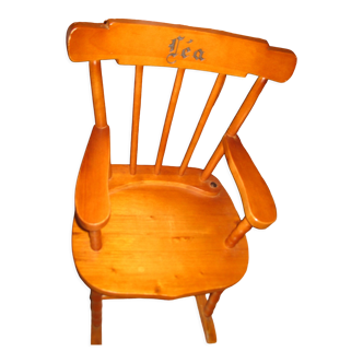 Children's rocking chair in solid chene marked lea