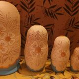 Matryoshka pyrography dolls