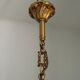 French Vintage Bronze Art Nouveau Style 4 Light 4 Sided Cage Chandelier