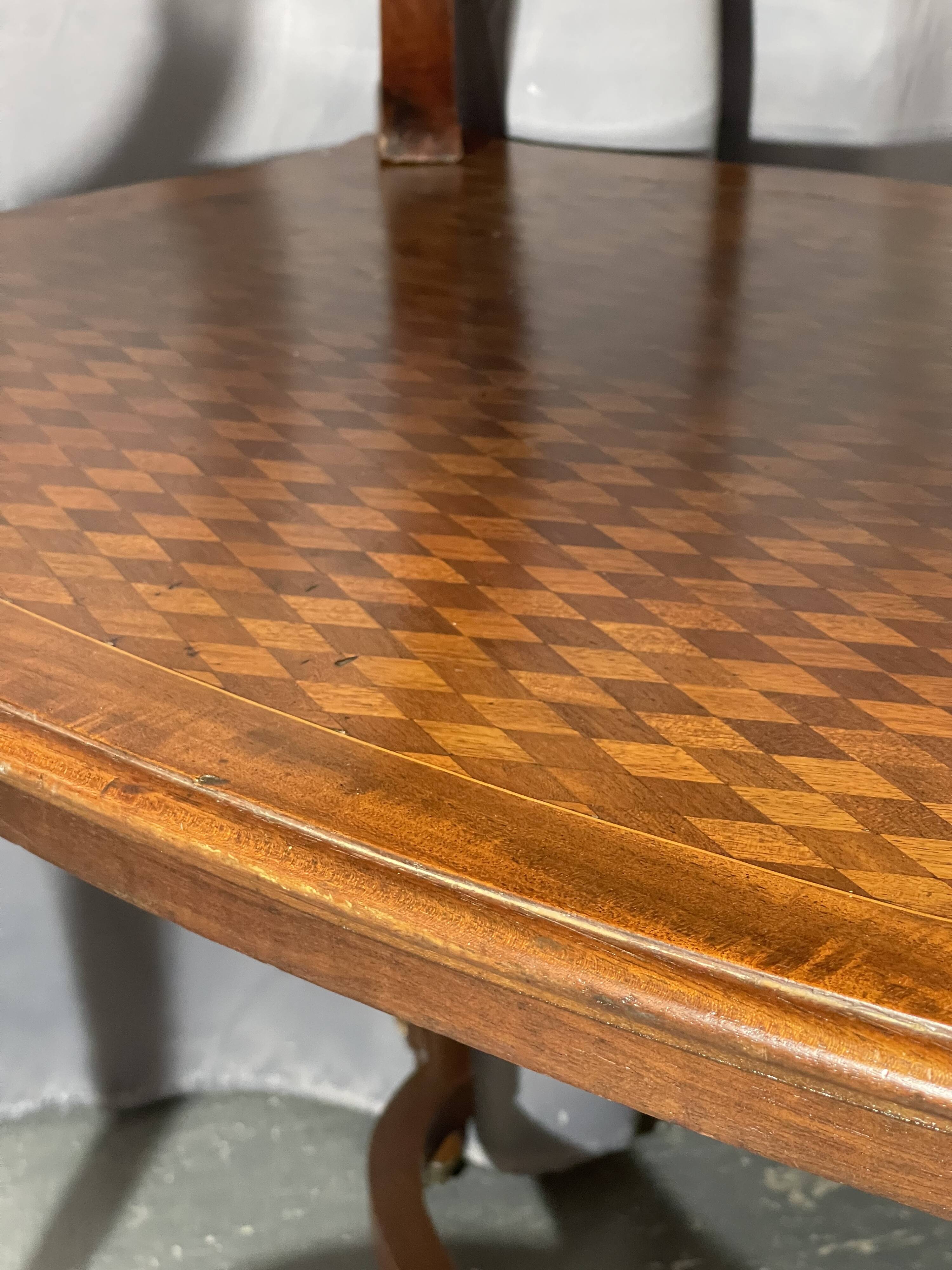 Tea table, marquetry living room table, early 20th century