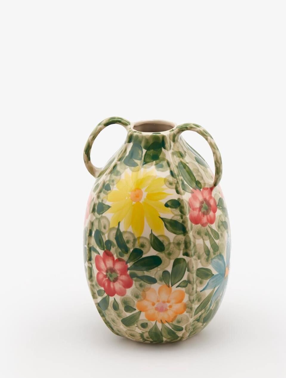 Vase in ceramic floral motif 23cm