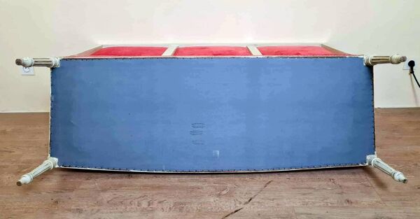 Magnifique banquette Louis XVI 3 places en bois laqué