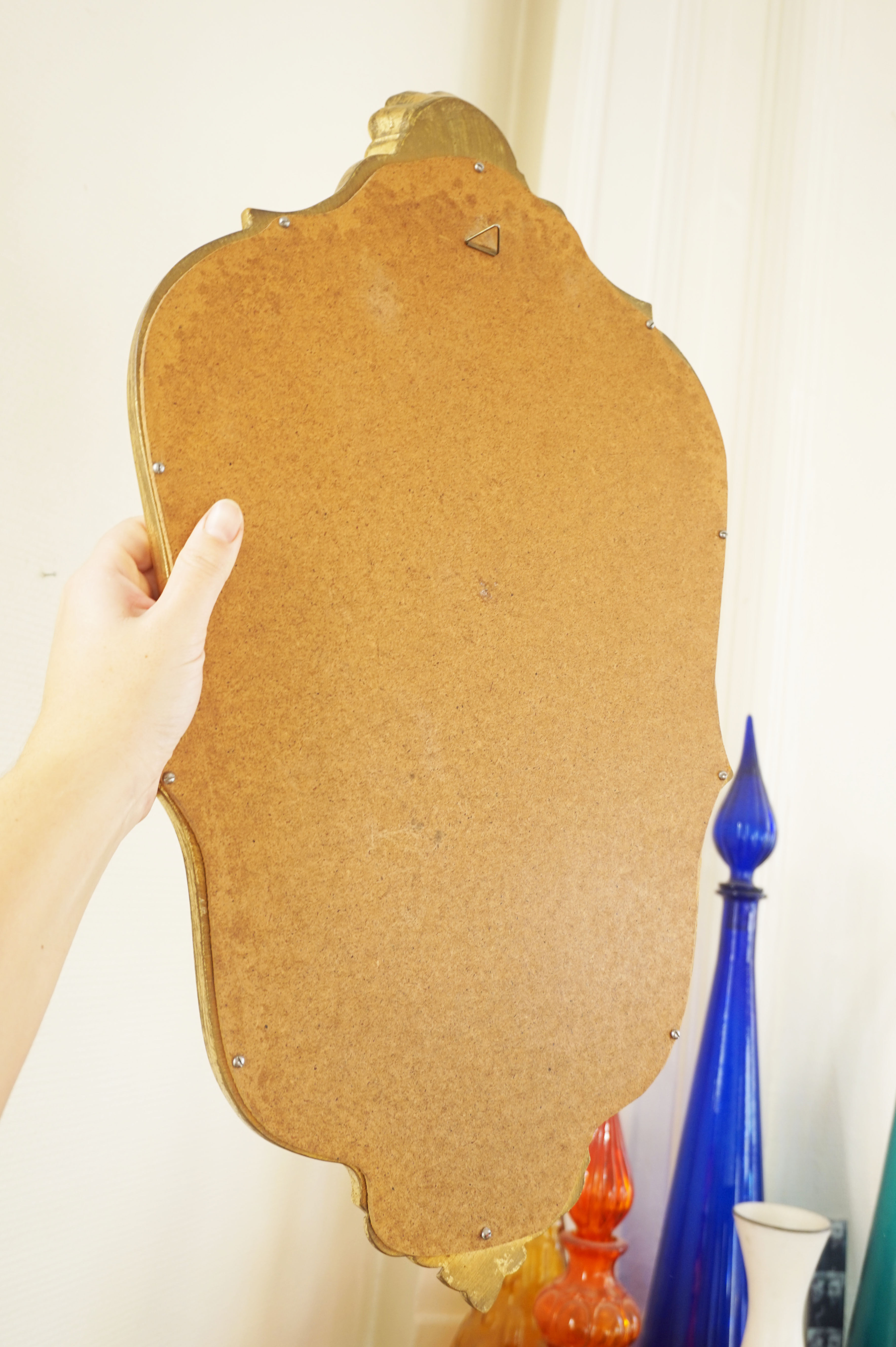 Rococo vintage gold mirror, 32x57cm