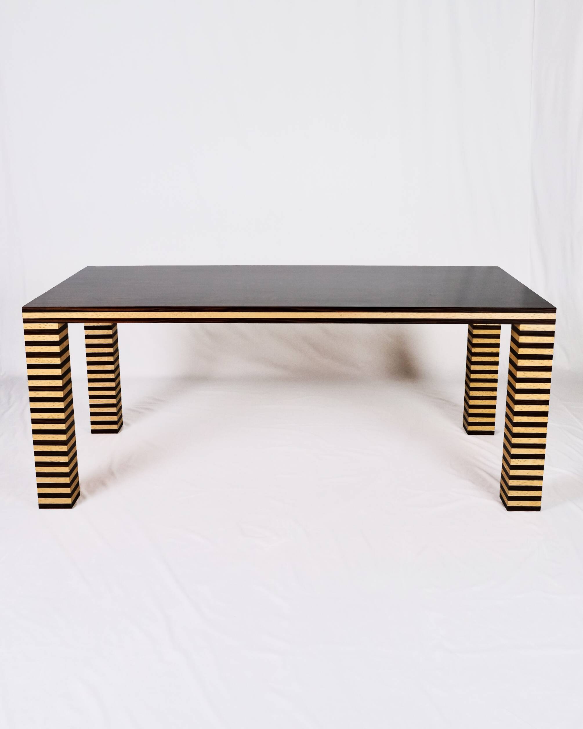 Memphis style dining table, wood, Italy