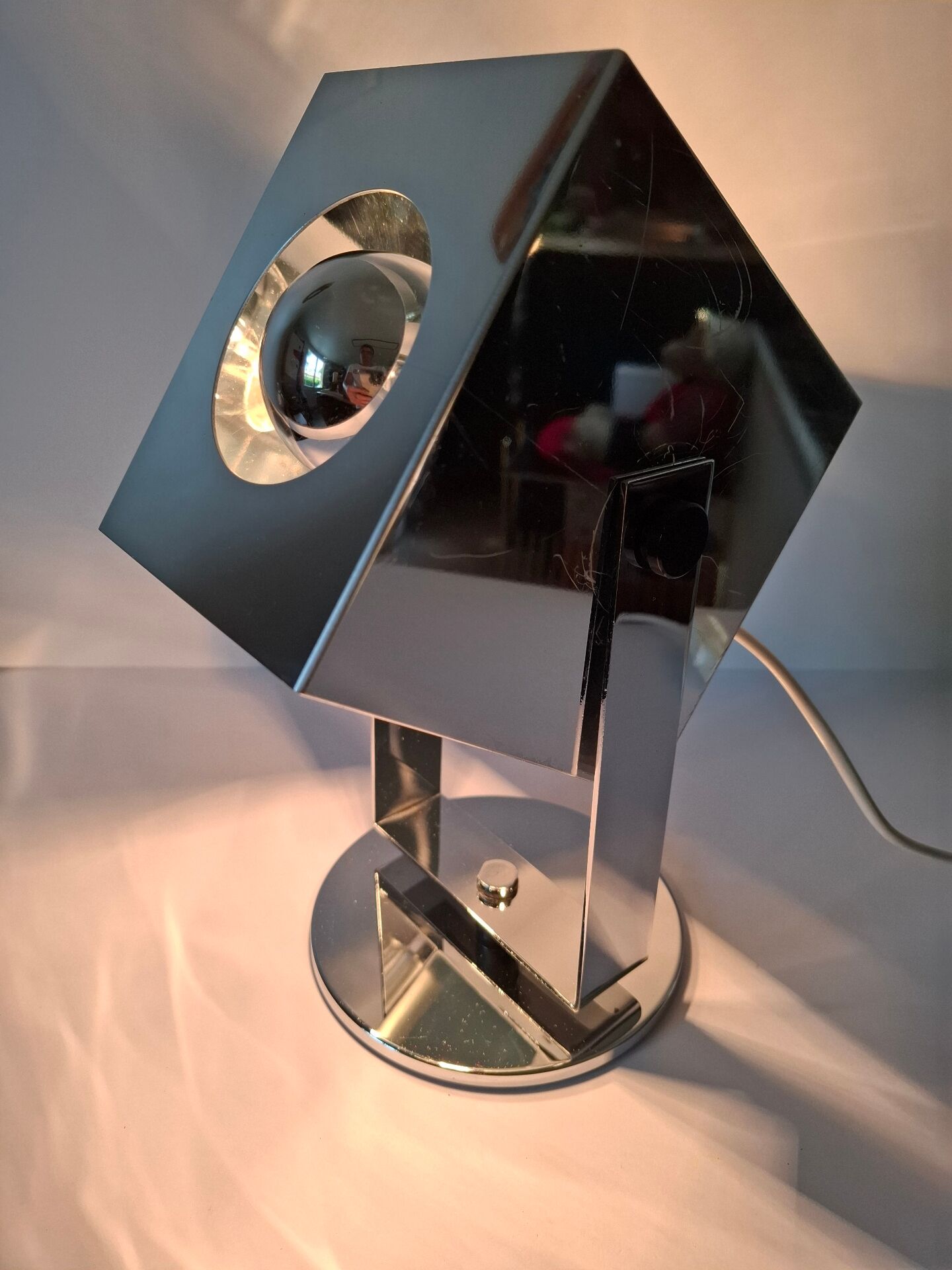 Lampe métal chromé 70's