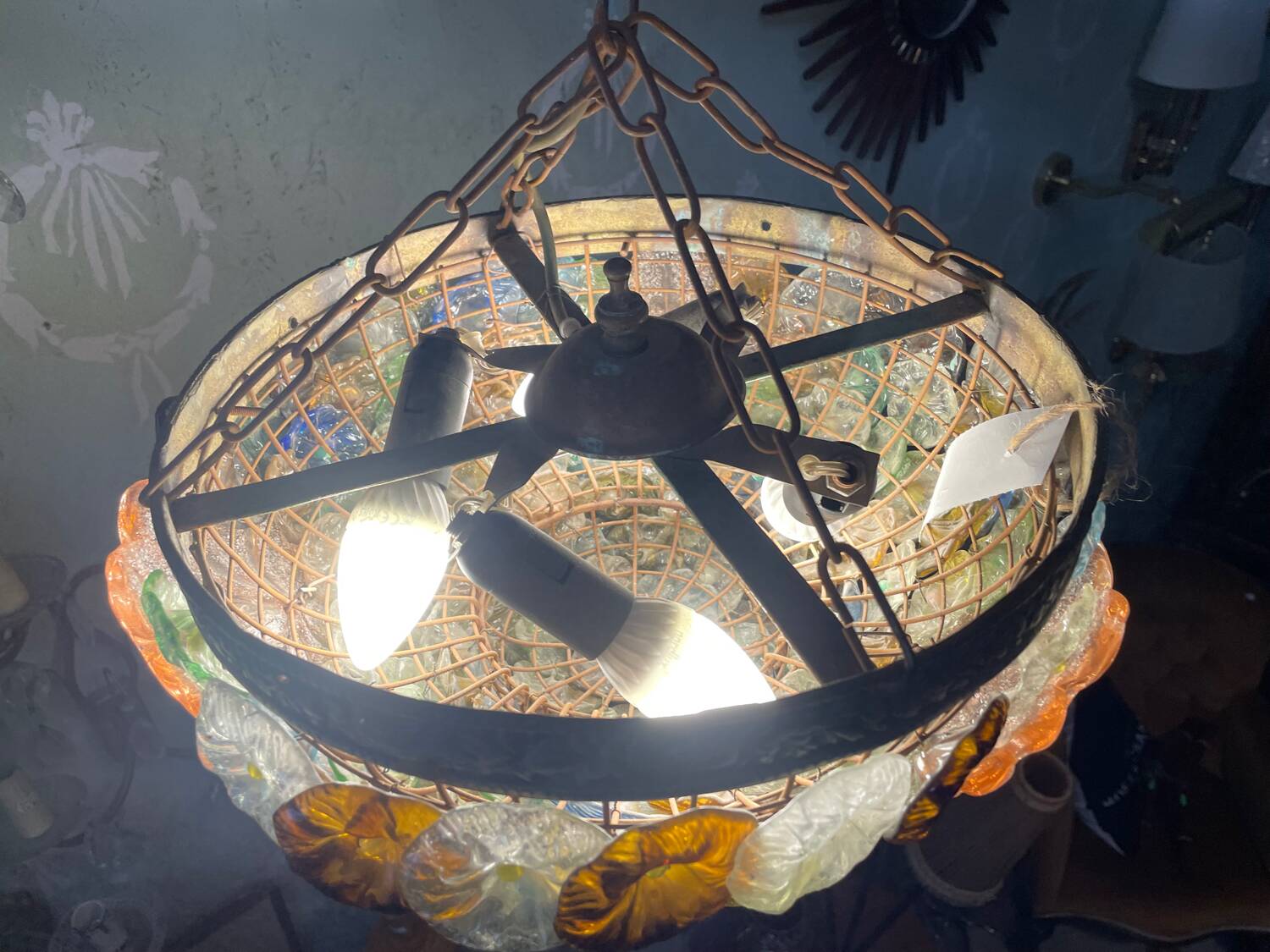 Murano glass ceiling light chandelier Barovier & Toso Flowers