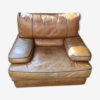 Vintage tawny leather armchair