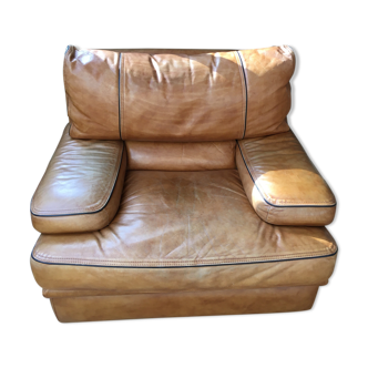 Vintage tawny leather armchair