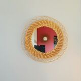 Braided wicker mirror