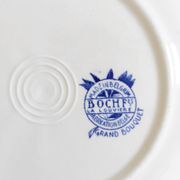 Boch Frères deep plate with large bouquet decoration