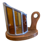 Bougeoir bois et vitrail