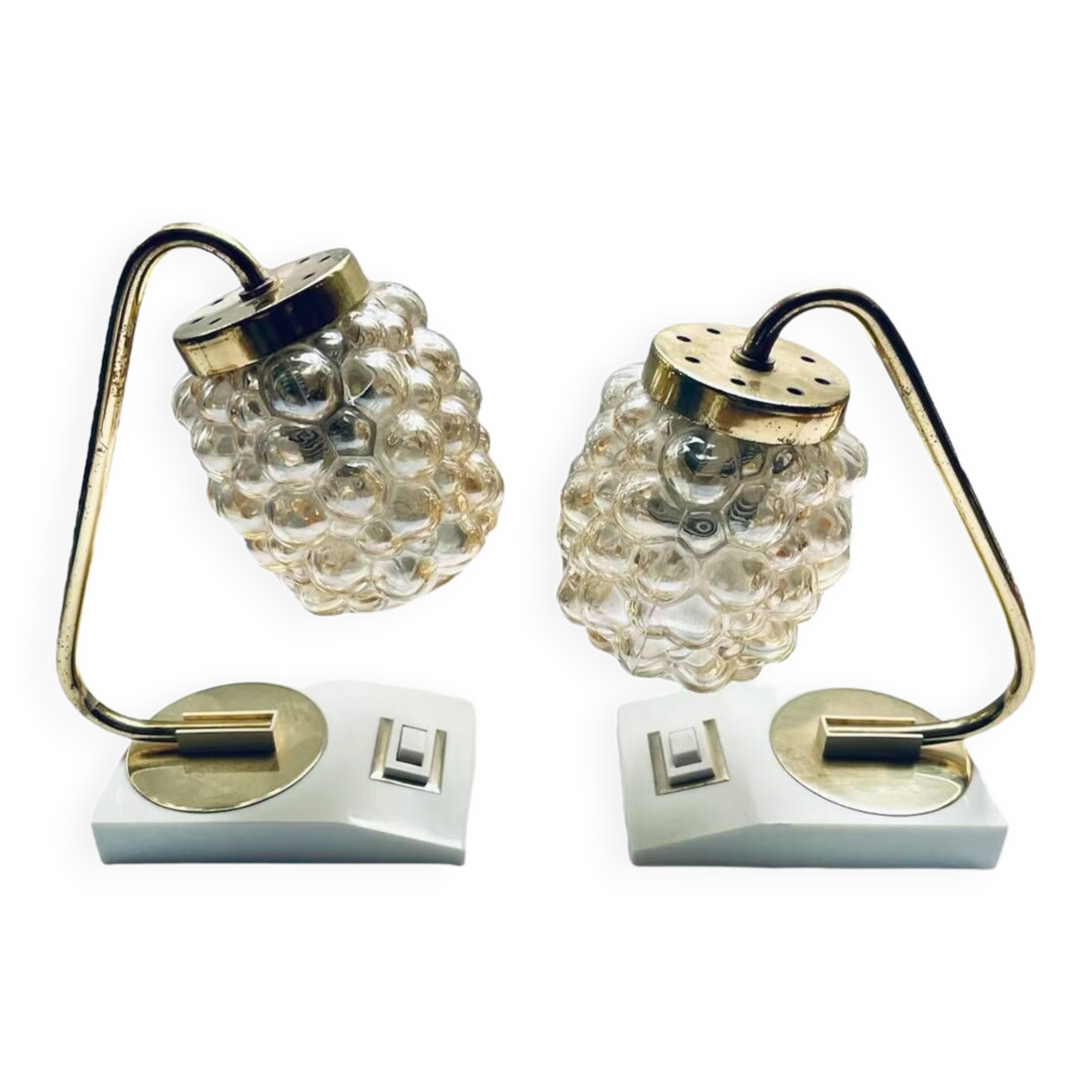 70s bubble glas lamp set