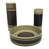 Trio of ceramics, consisting of two vases and a bowl/dish
