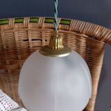 White frosted corolla nomad hanging lamp