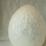 Pair of marble glass egg lamps