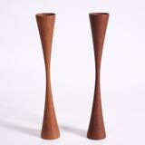 Scandinavian teak candlesticks