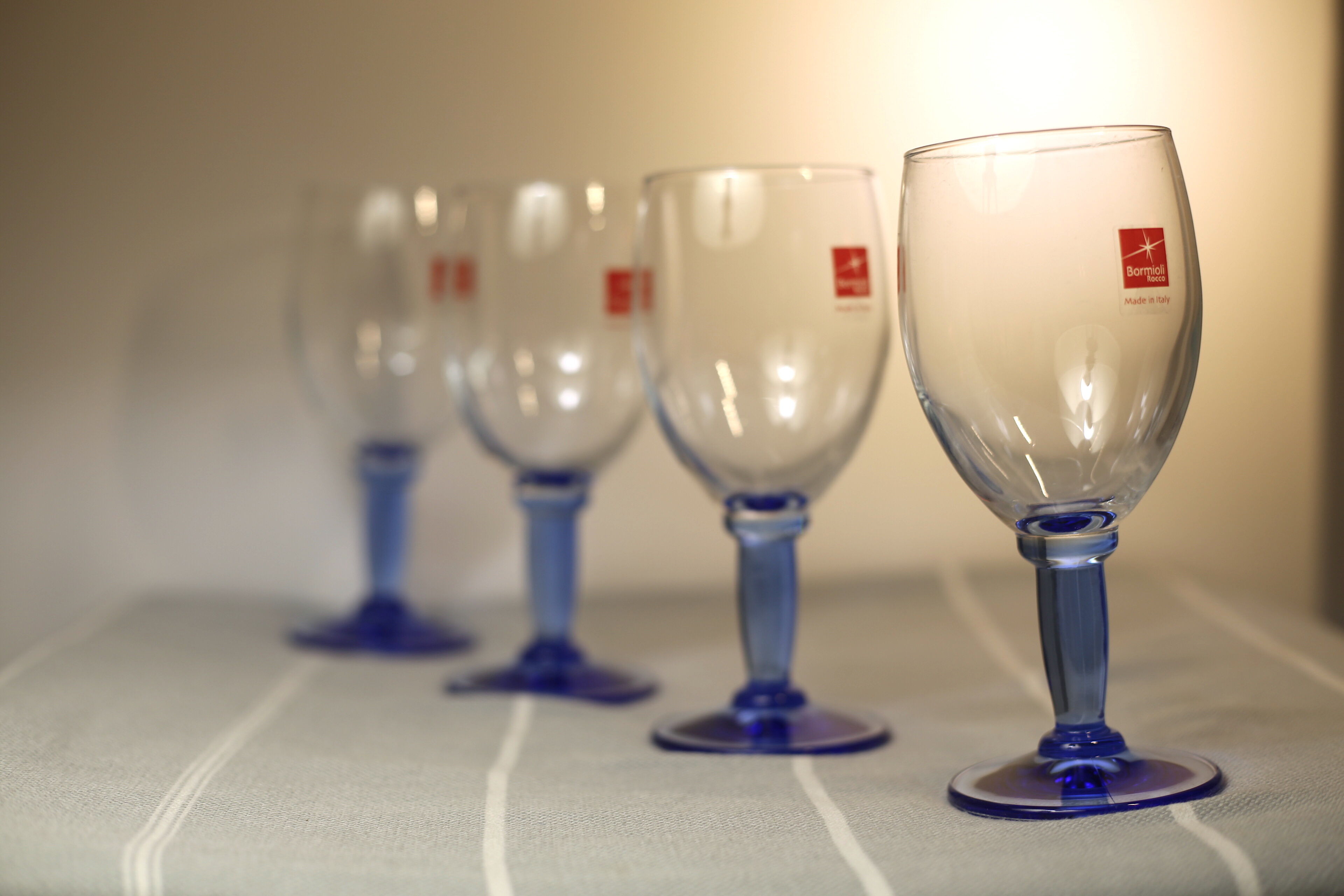 Blue-footed glasses "Made in Italy" Bormiolli Rocco