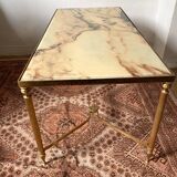 Vintage coffee table in marble and gold-tone metal