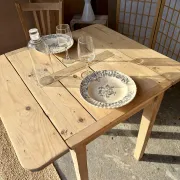 Folding wooden table