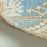 Distressed Vintage Blue Turkish Rug 4'1" X 6'9"