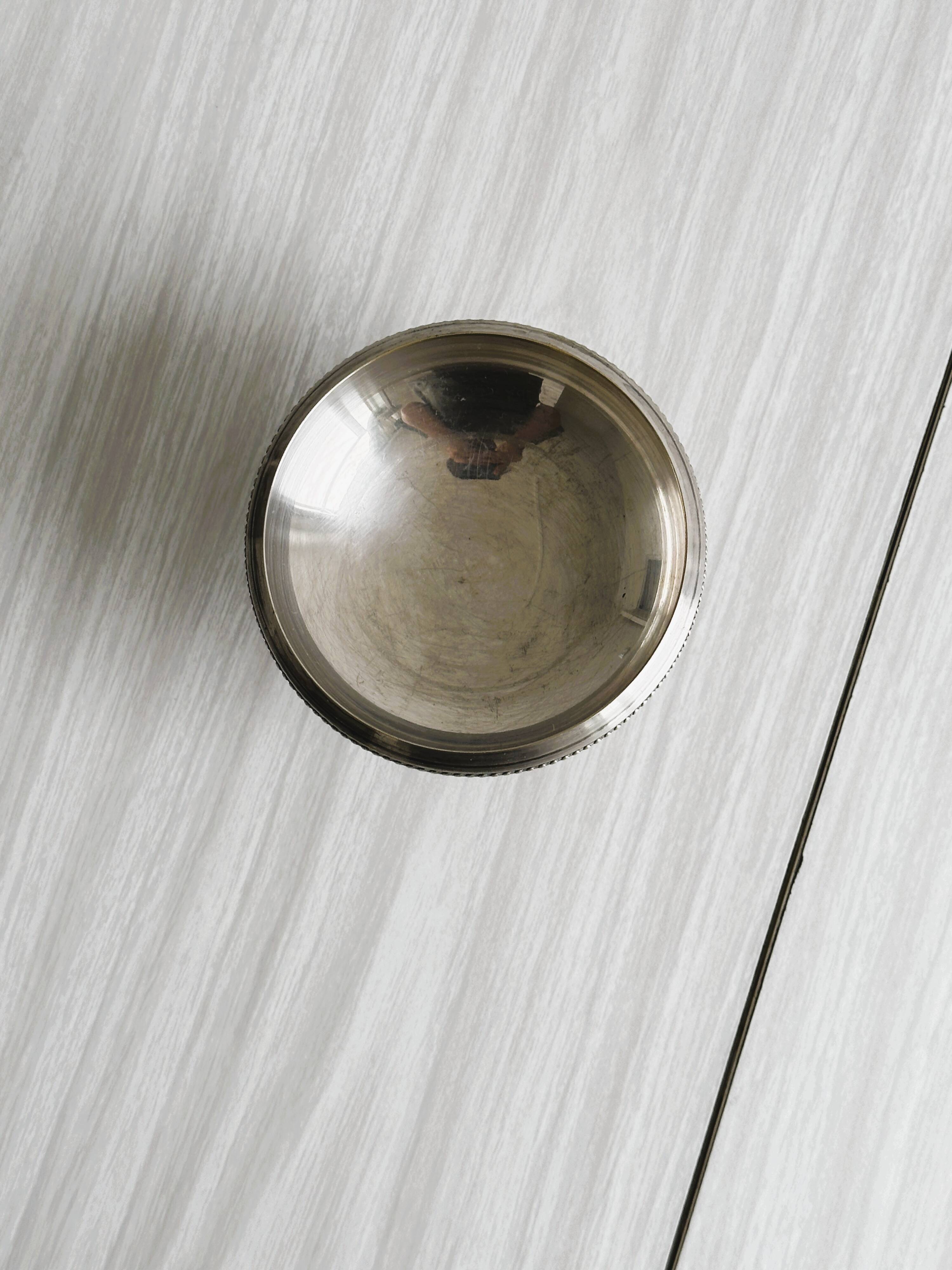 Silver-plated metal presentation bowl