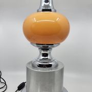 Diderot Delmas lamp in orange opaline with chrome base France 1970 Vintage
