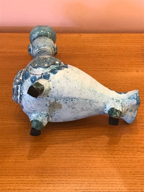 Ccandleholder in blue ceramics