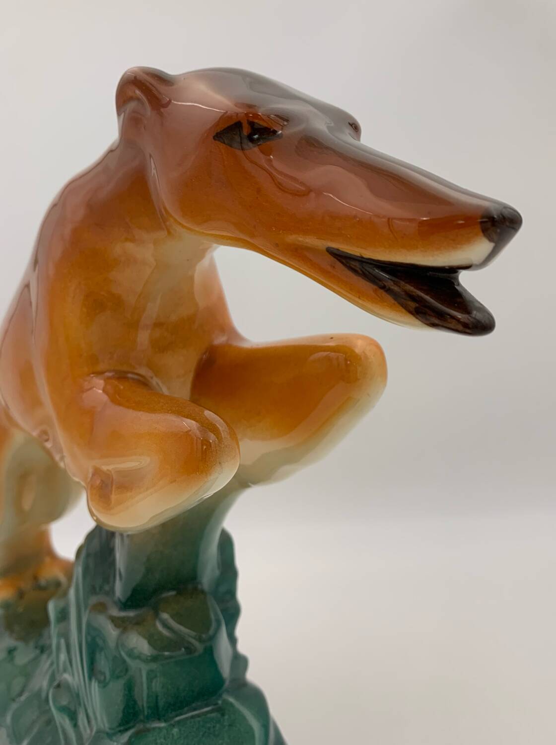 Sainte Radegonde Art Deco earthenware greyhound, 1930s