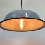 Industrial Factory Grey Enamel Ceiling Lamp, 1960s