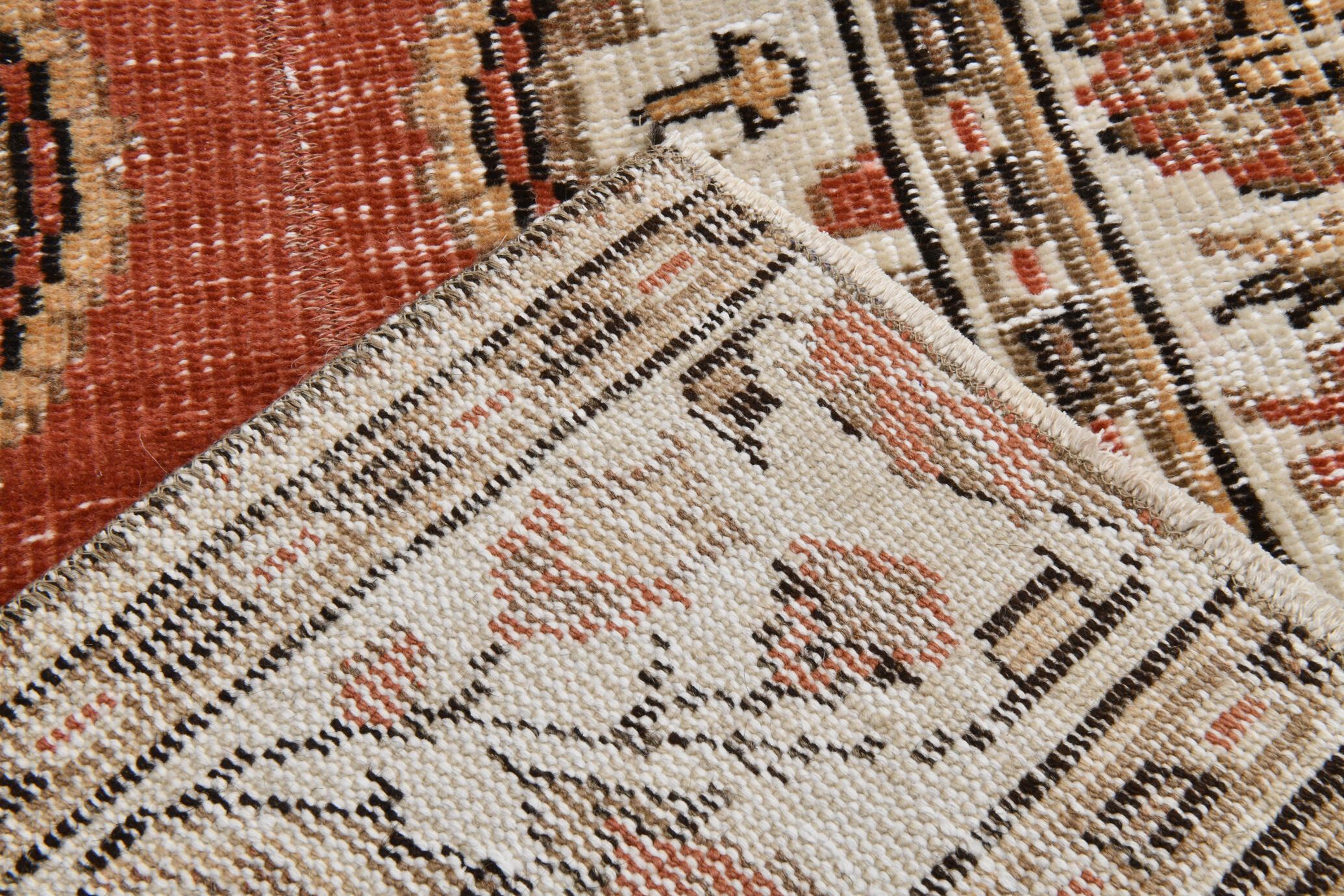 2x6 red & beige turkish runner rug 80x194cm