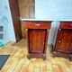 Pair of Napoleon III bedside tables in mahogany and marble