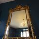Miroir XIXème à parcloses en stuc doré 100 x 175 cm