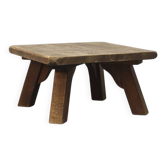 Table basse brutaliste en chêne
