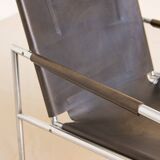 "SZ02" armchair in black/emerald leather by Martin Visser for Spectrum 60's