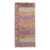 Tapis Kilim en laine à motif ethnique rouge et bleu, 6 x 13 po, 176 x 390 cm