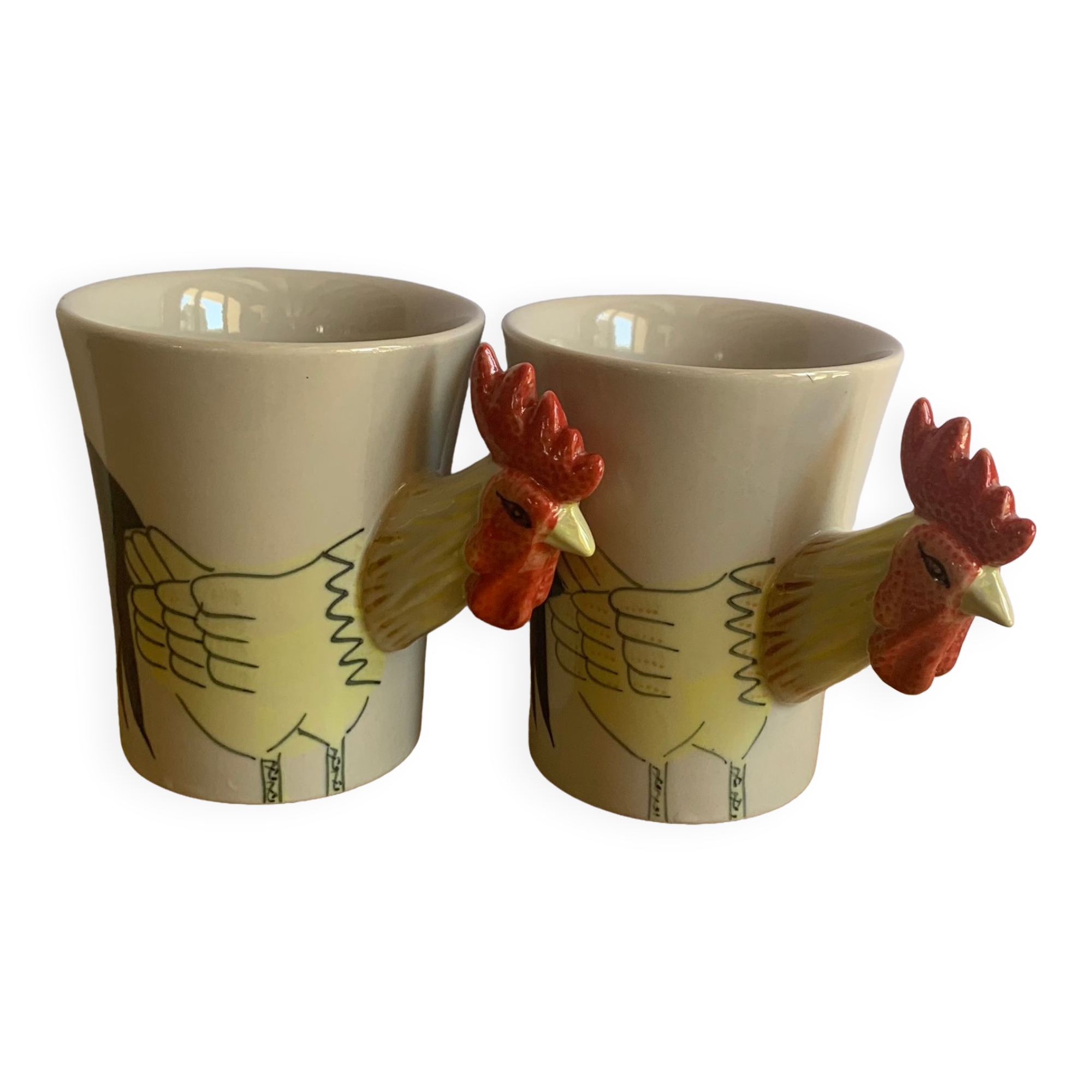 Lot anciennes tasses poule