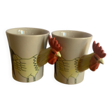 Lot anciennes tasses poule