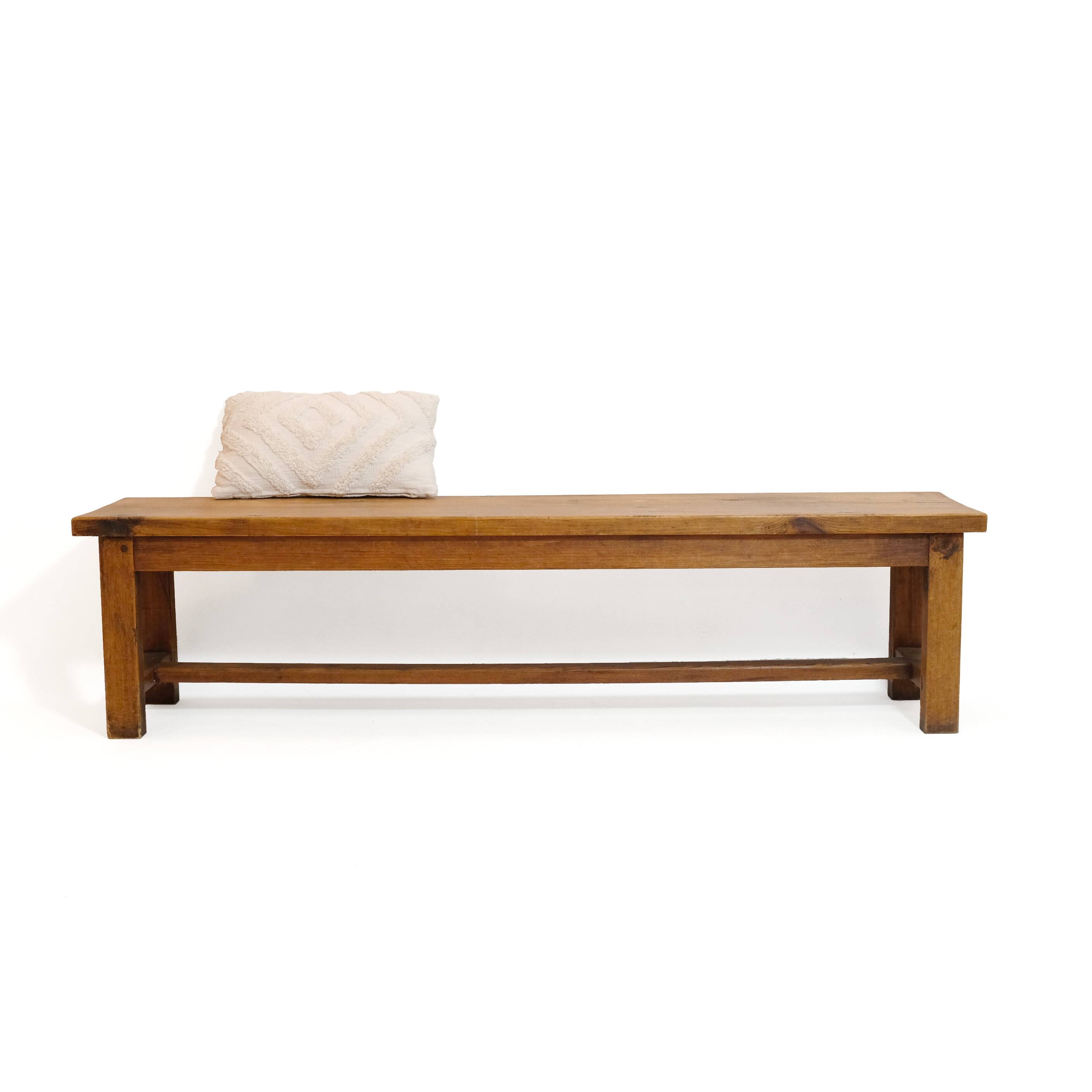 4-seater solid wood bench from the 70s-80s.