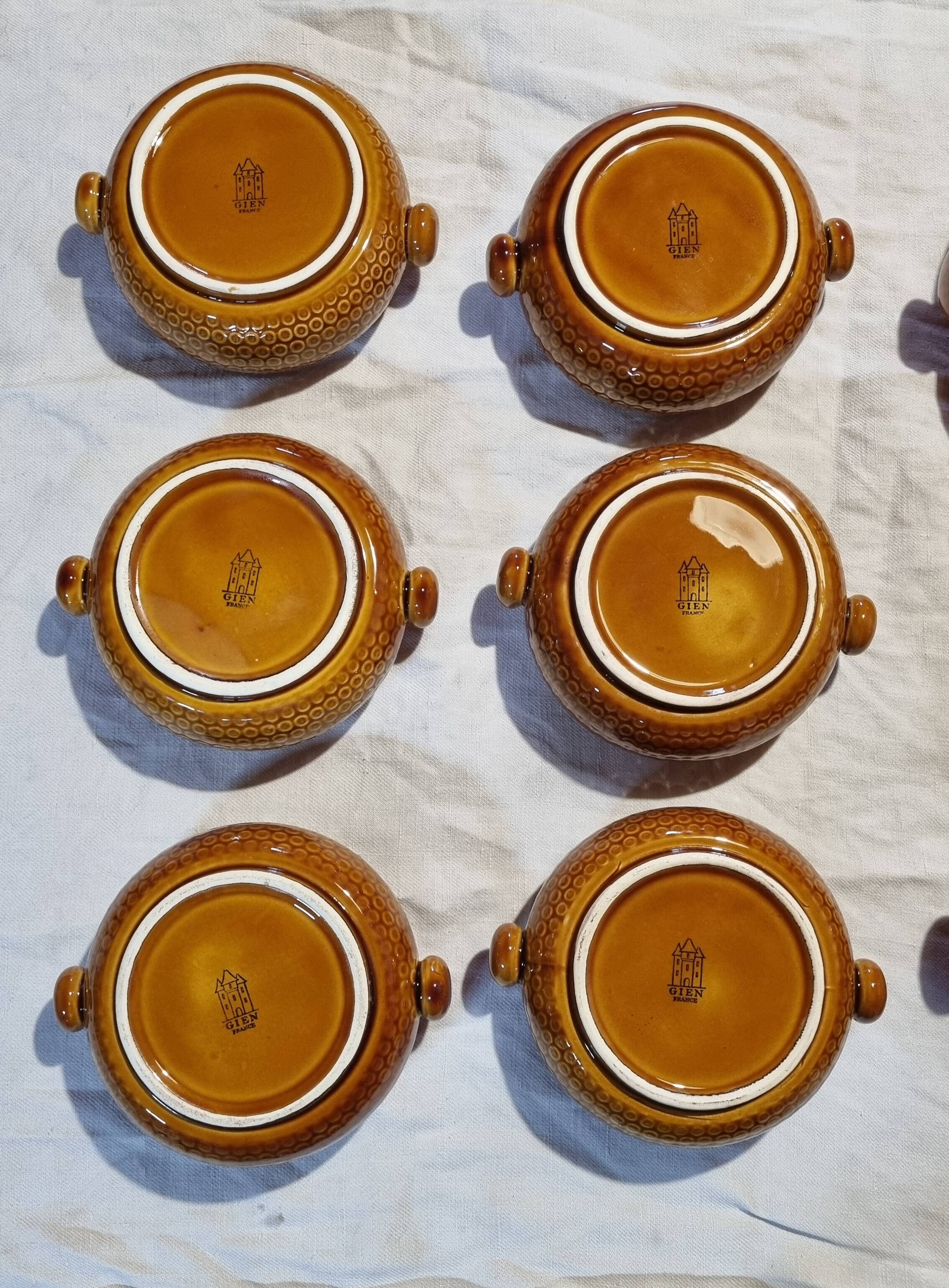 Gien service 2 dishes + 6 bowls