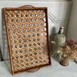 Vintage rattan tray