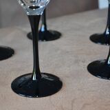 5 Verres à cocktail pied noir