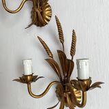 Hollywood Regency Italian wheat ear sconces