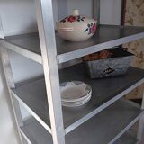 1950s metal shelf on wheels