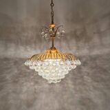 Hollywood Regency chandelier with crystal glass shades by Ernst Palme, Germany, 1960s