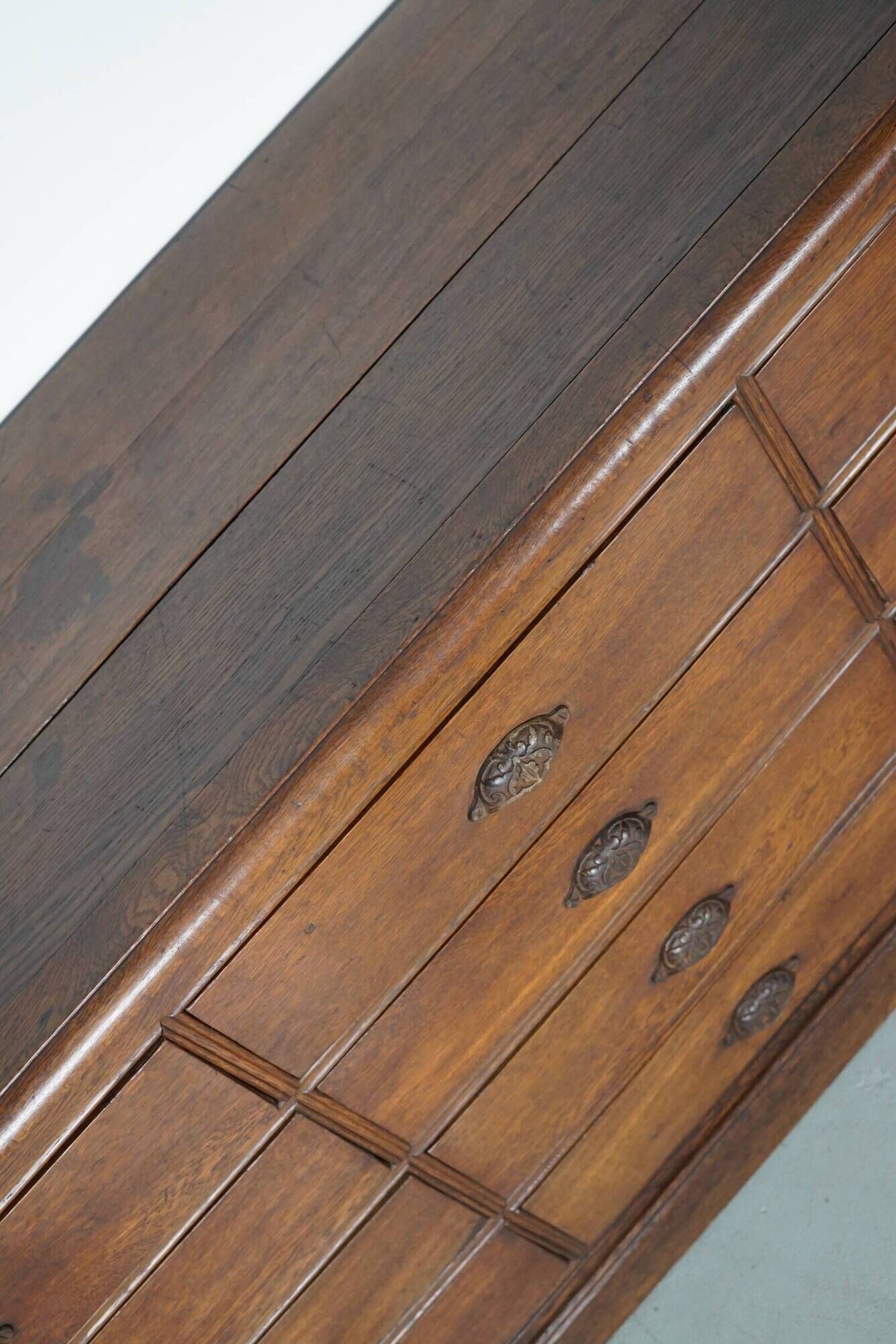 Antique Oak Apothecary / Filing Cabinet, France, 19th Century
