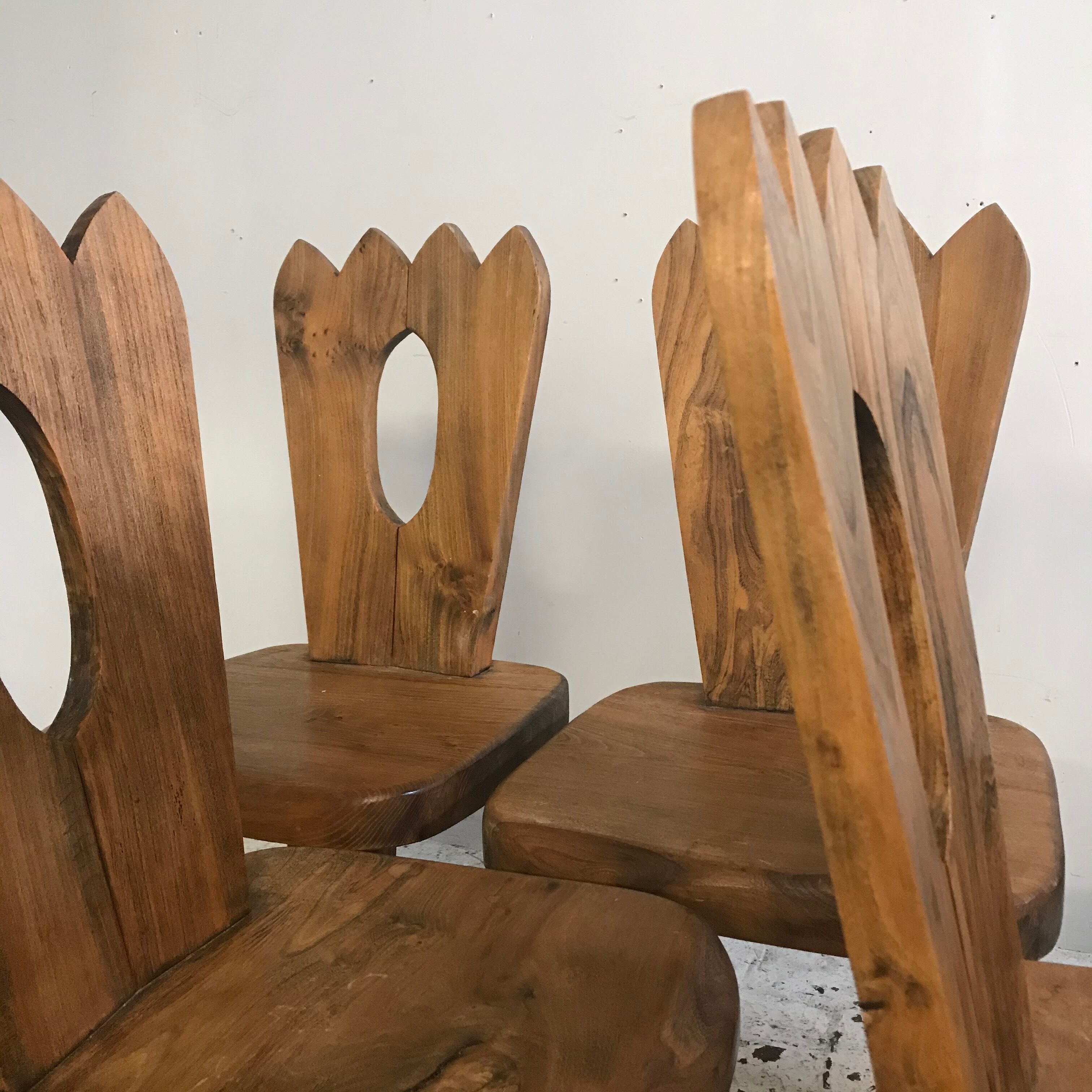 Series of 6 brutalist chairs.